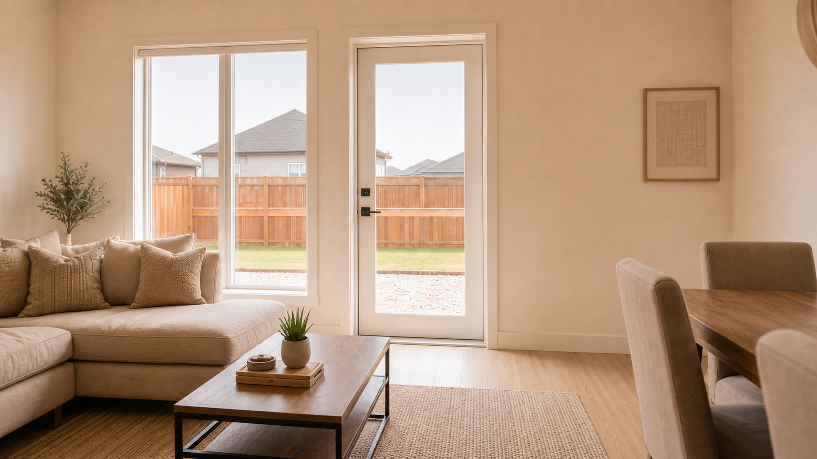Plan A rear living room opening to the garden