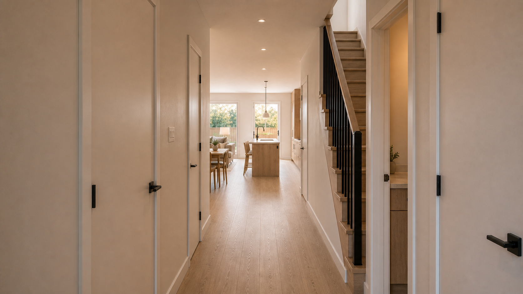 Plan B entry hall looking toward the main floor