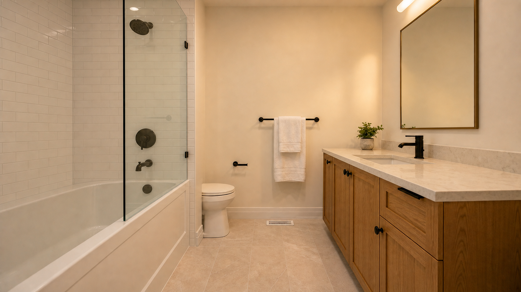 Deep view inside the Plan B internal bathroom